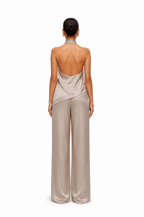 THE SERENITY OPEN BACK SATIN SET