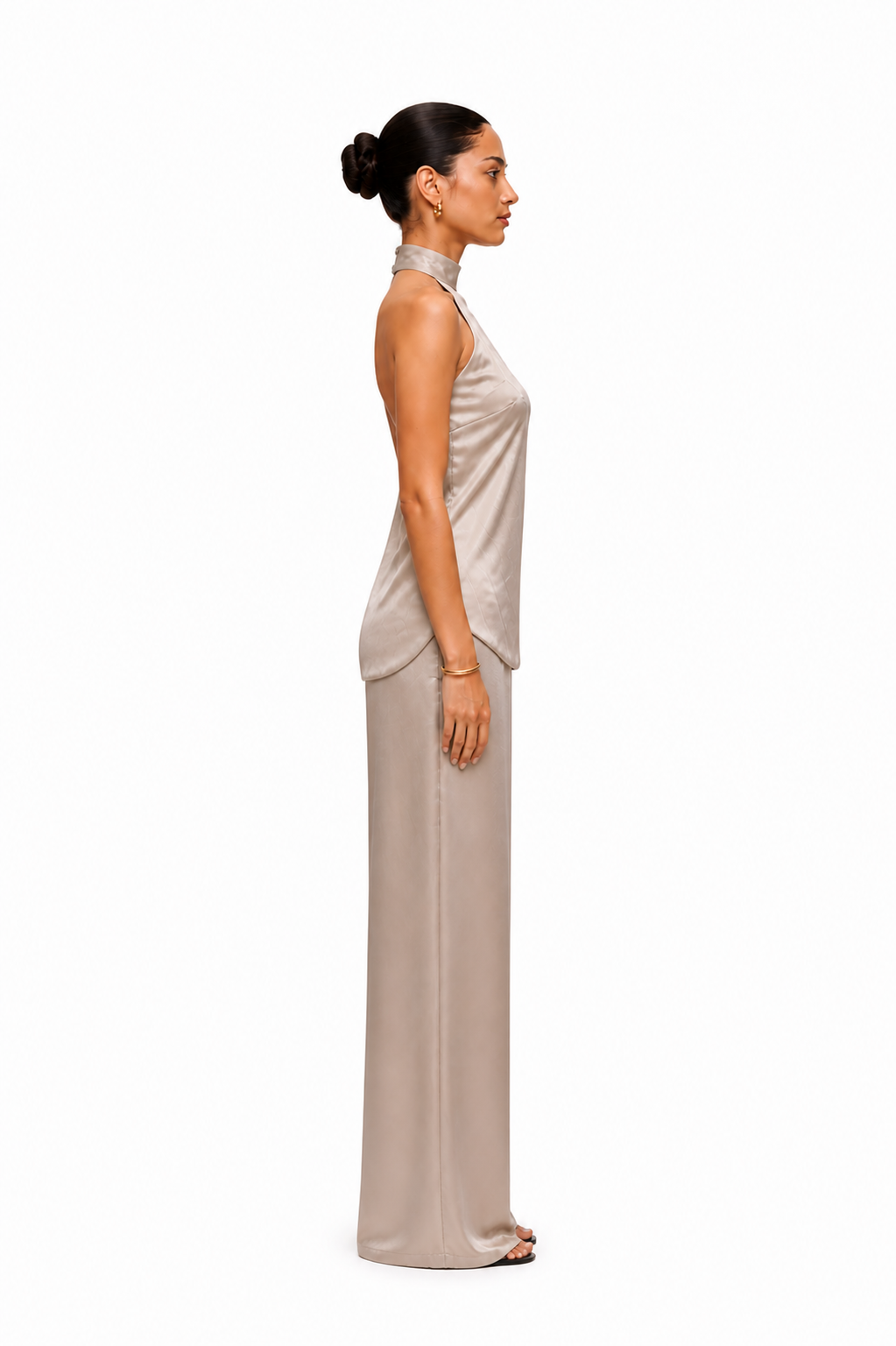 THE SERENITY OPEN BACK SATIN SET