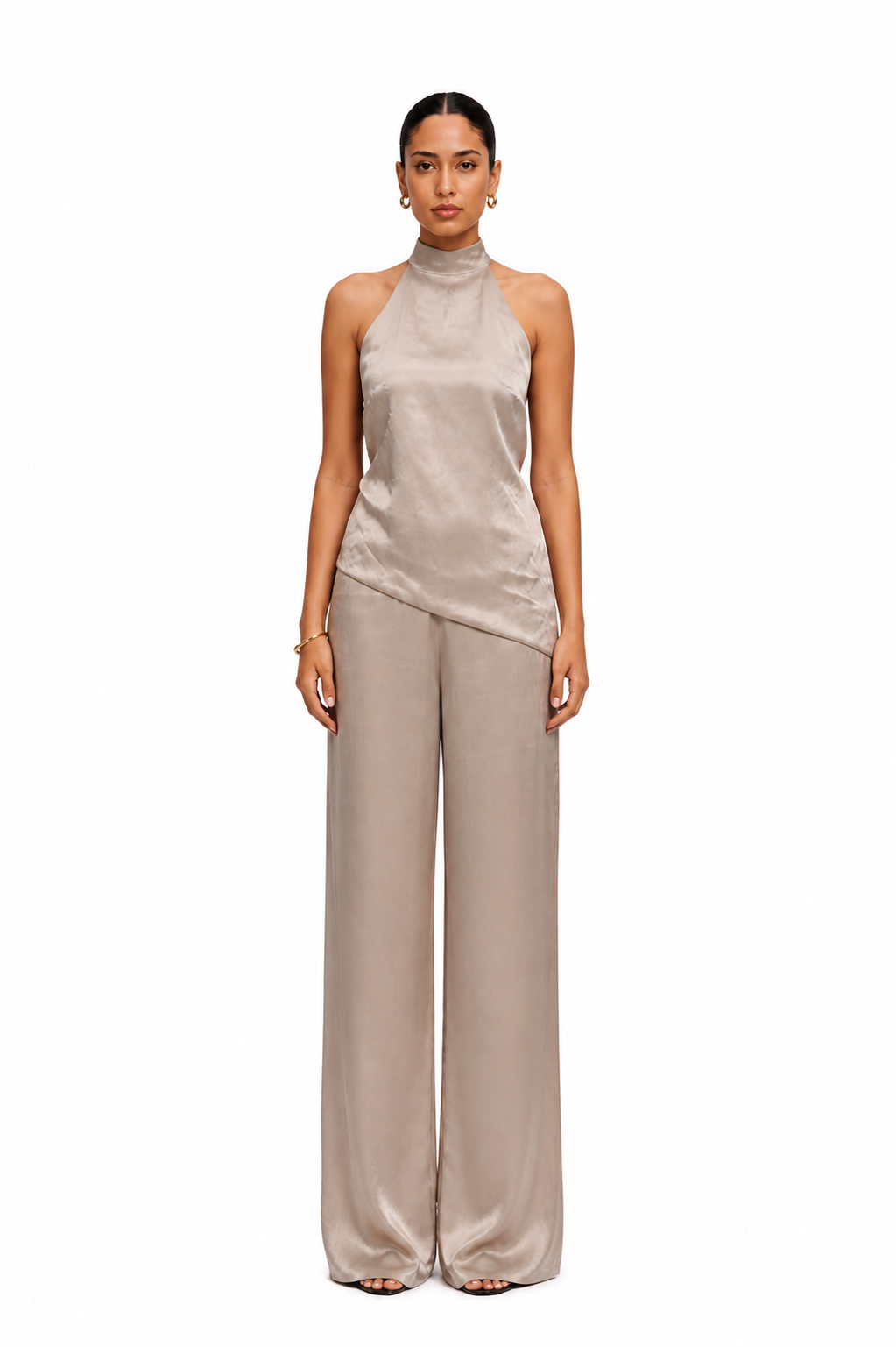 THE SERENITY OPEN BACK SATIN TOP