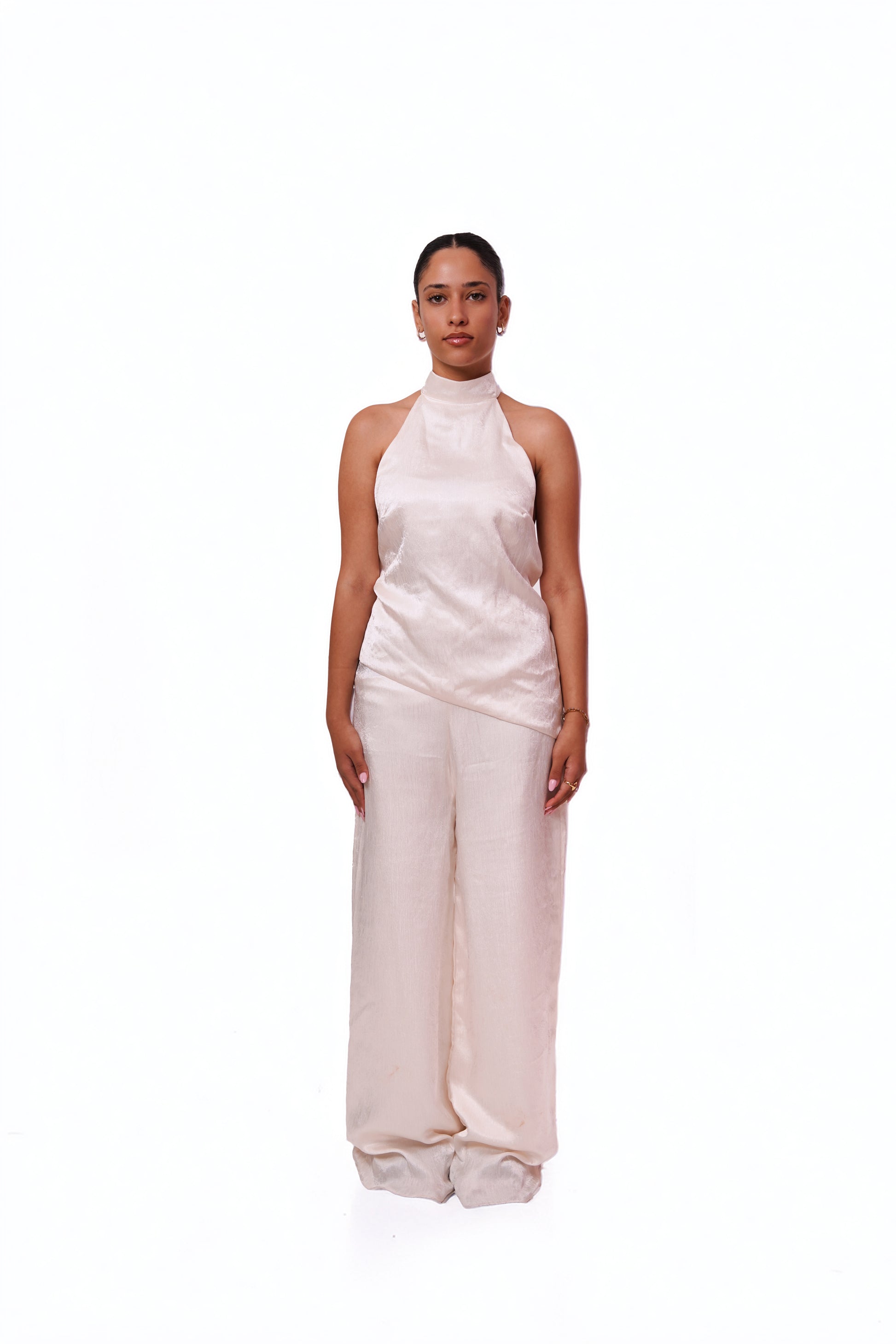 THE SERENITY OPEN BACK SATIN SET