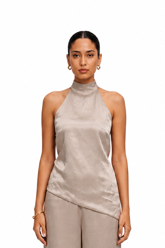 THE SERENITY OPEN BACK SATIN SET